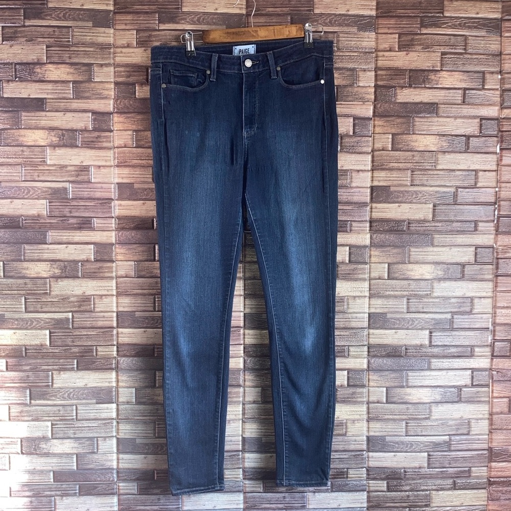 Pre Owned PAIGE Hoxton Ultra Skinny Zip Fly Stretch Dark Wash Size 31